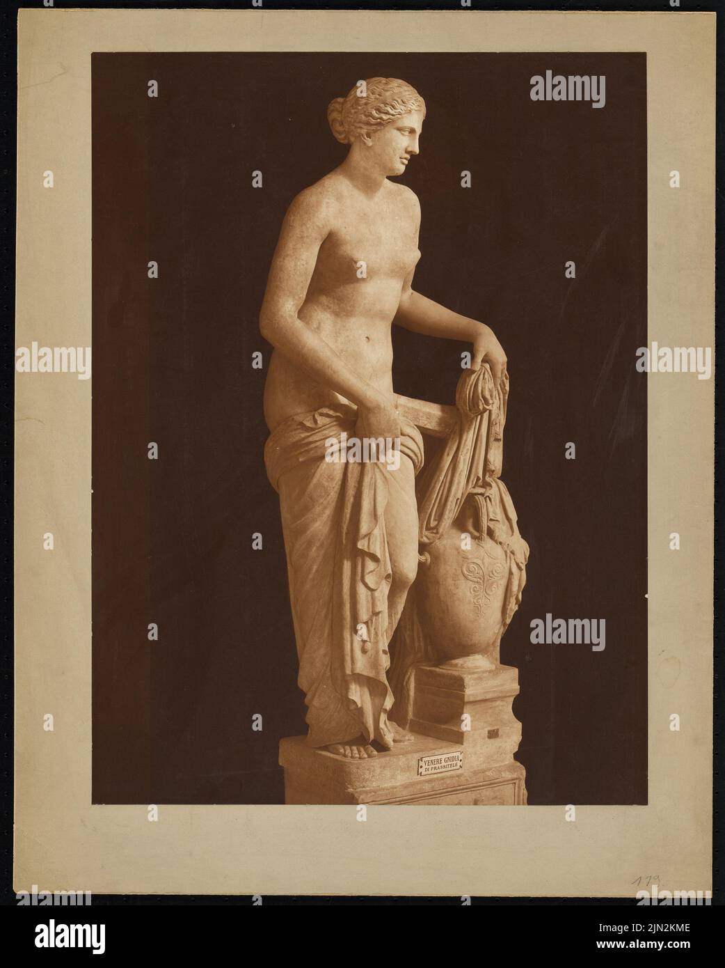 Unknown photographer, Vatican museums, Rome. Venere Gnidia: View. Photo on cardboard, 65.2 x 52.3 cm (including scan edges) Stock Photo