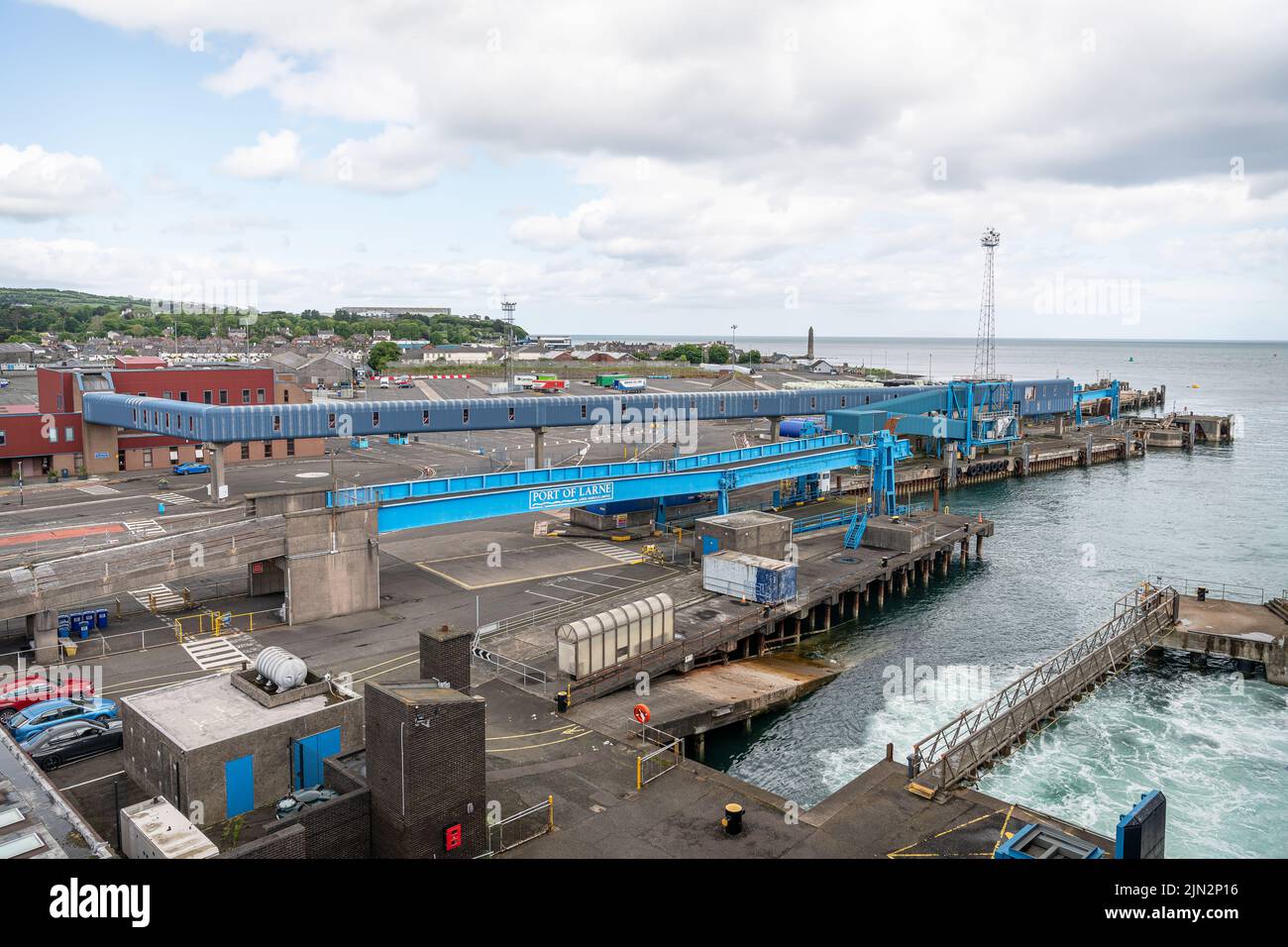 The Ferry terminal and harbour, Larne, Northern Ireland Stock Photo