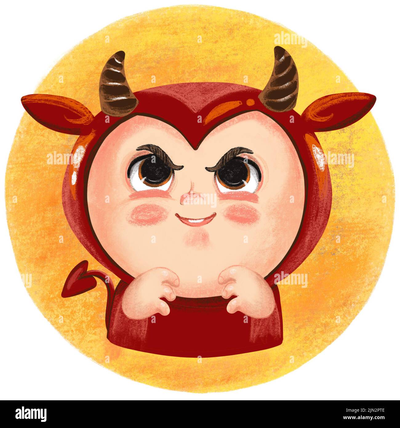 Toddler devil illustration, red devil HD wallpaper