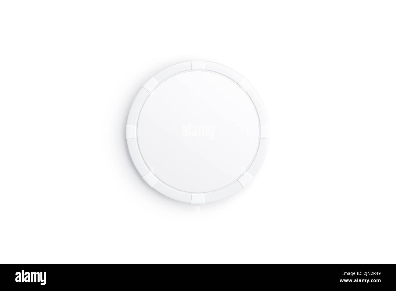 Blank white plastic round chip mock up, top view Stock Photo