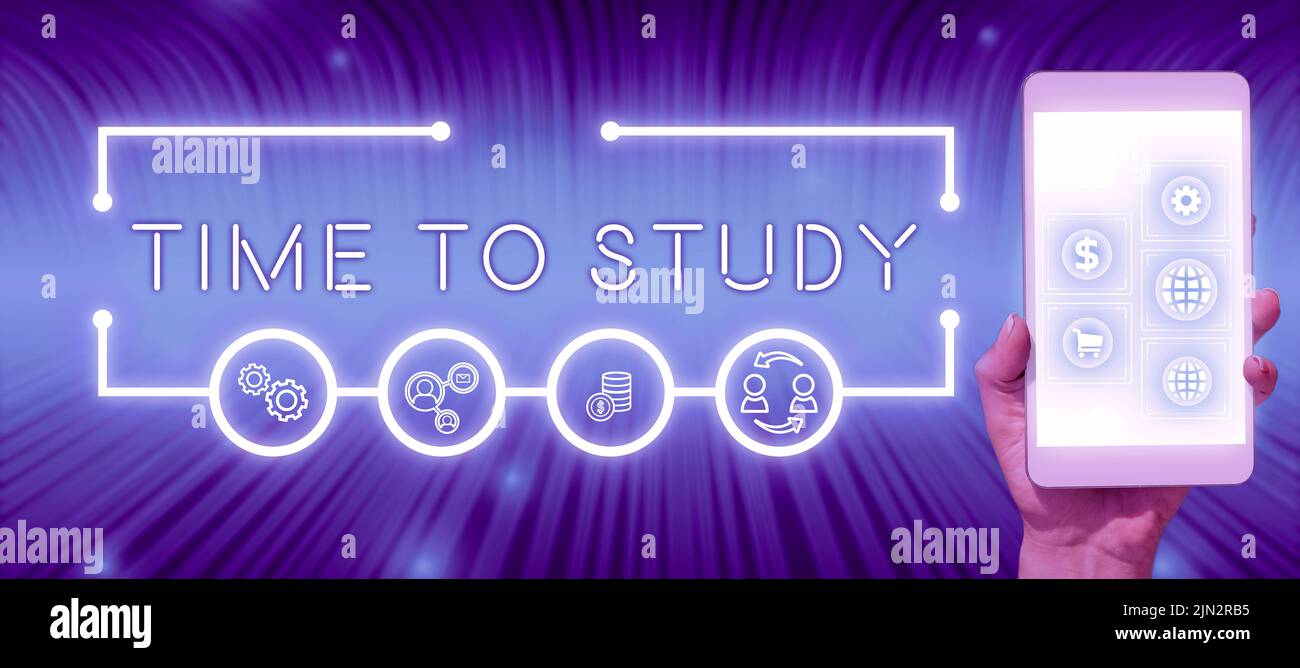 Inspiration showing sign Time To Study. Business idea Exams ahead need ...