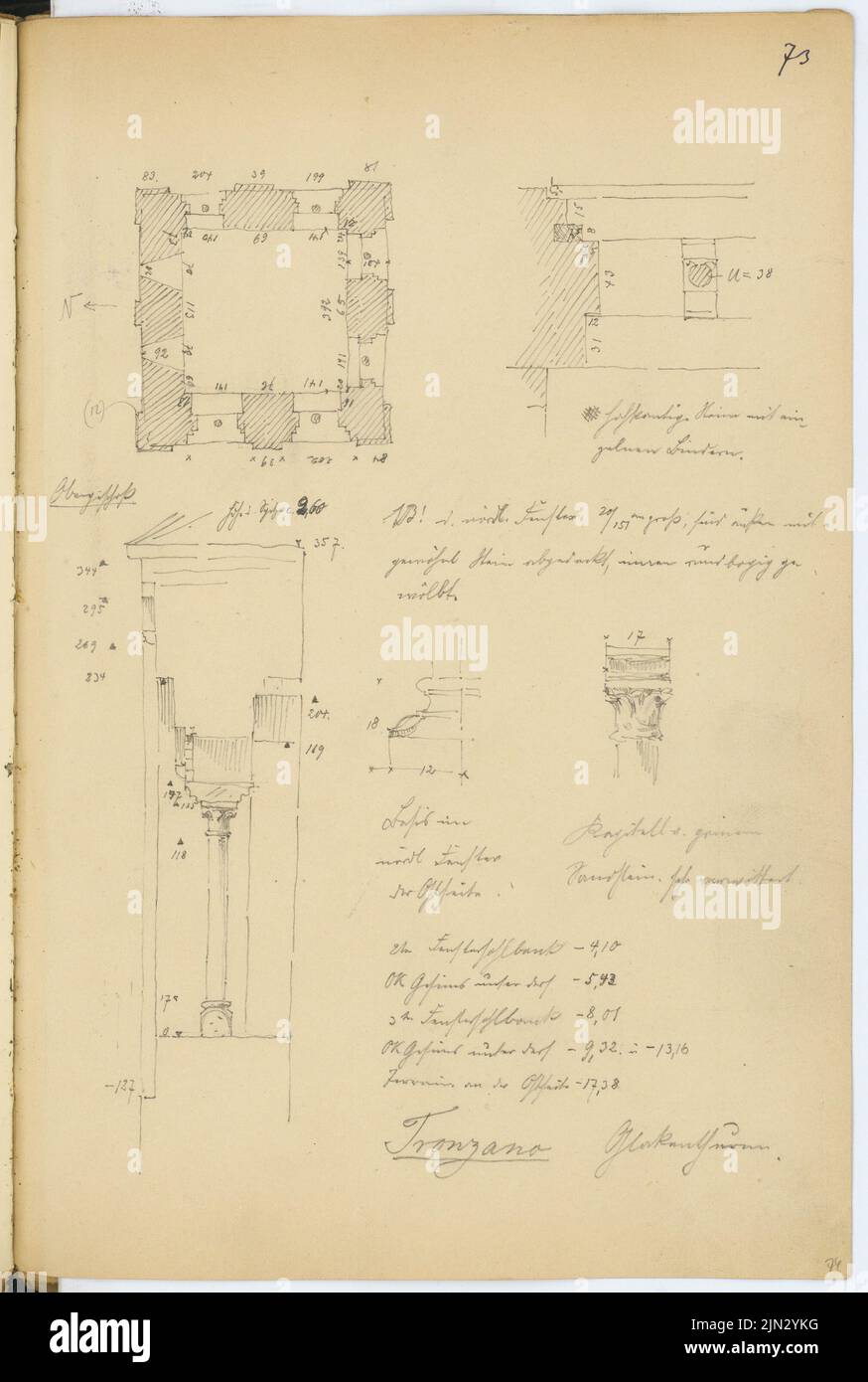 Tronzano vercellese grundriss glockenturm hires stock photography and