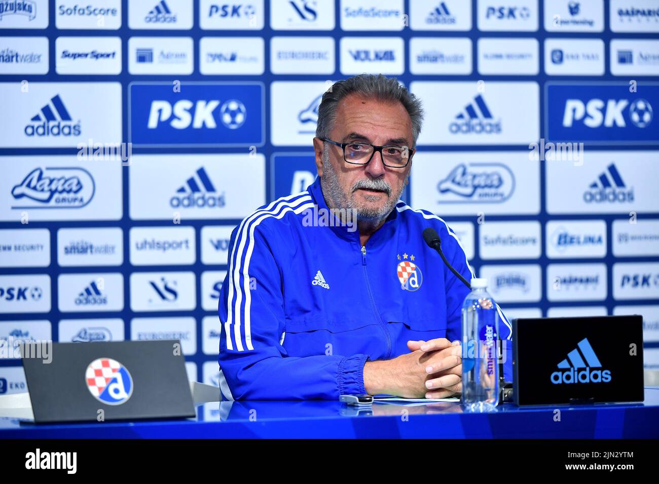 Coach of Dinamo Zagreb Ante Cacic speaks on a press conference at Maksimir  stadium, in Zagreb, Croatia, on August 08, 2022. ahead of 2nd leg of third  qualifying round of UEFA Champions