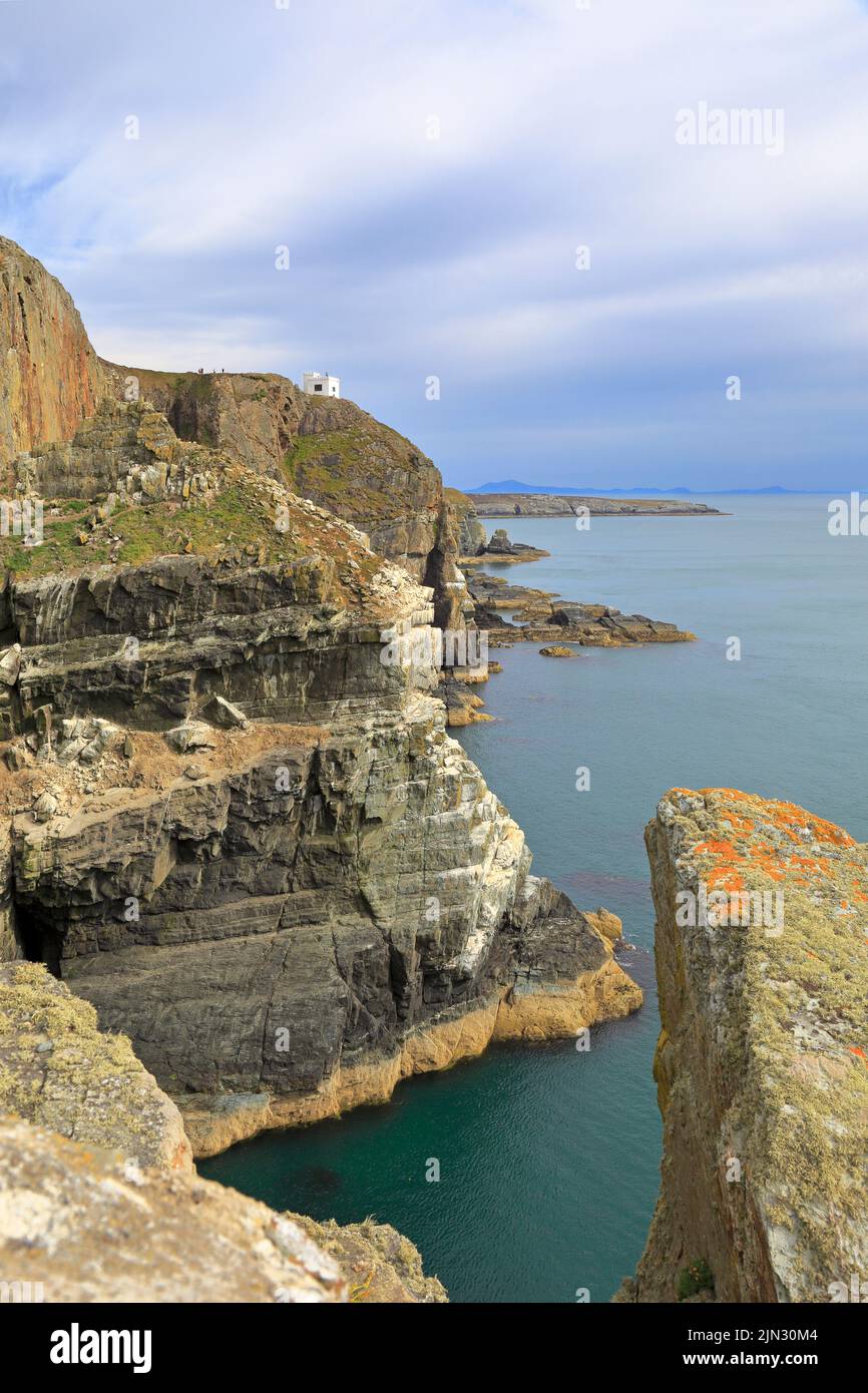 Ellin's Tower, South Stack, Ynys Lawd, Holyhead, Isle of Anglesey, Ynys Mon, North Wales,UK. Stock Photo