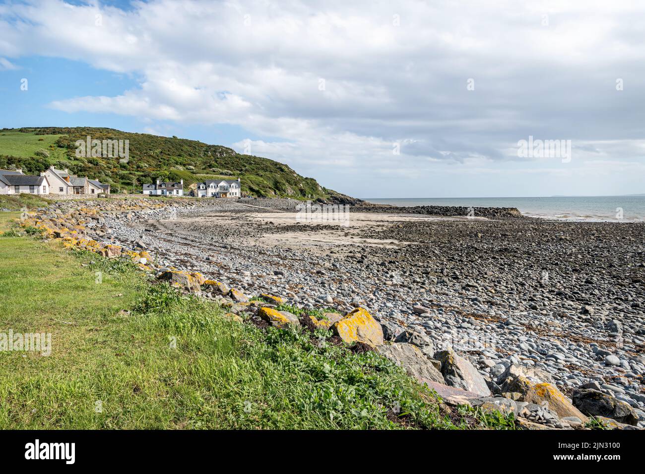 Looking South on Stairhaven Beach in Dumfries and Galloway, Scotland Stock Photo