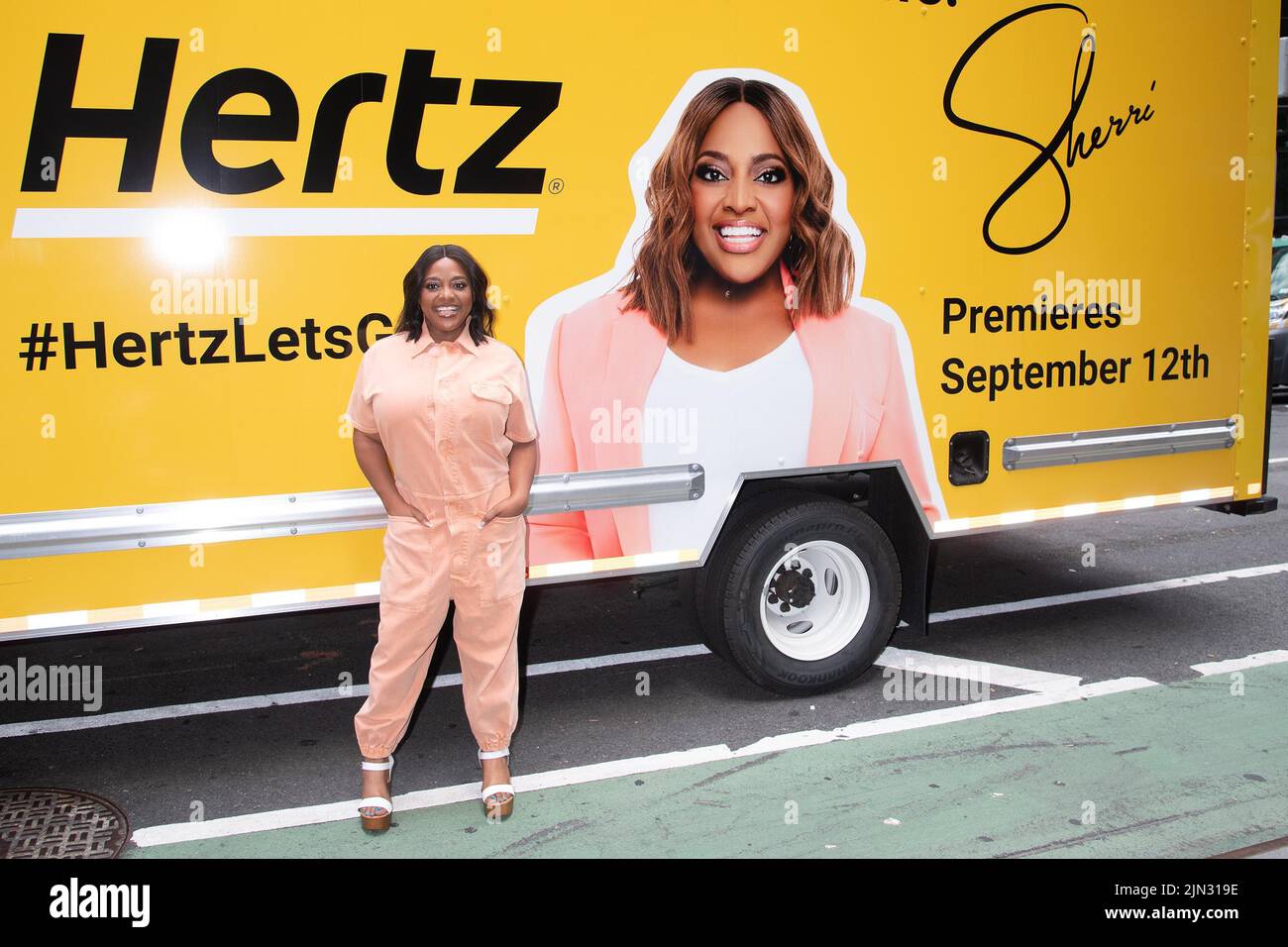 - New York - NY - 20220808 - Sherri Shepherd Celebrates New NYC Talk Show With Hertz Movers Hertz Midtown, NY - Sherri Shepherd - Janet Mayer/Startraksphoto.com -   -  This is an editorial, rights-managed image. Please contact  INSTAR Images  for licensing fee and rights information at sales@instarimages.com or call +1 212 414 0207. This image may not be published in any way that is, or might be deemed to be, defamatory, libelous, pornographic, or obscene. Please consult our sales department for any clarification needed prior to publication and use. INSTAR Images reserves the right to pursue u Stock Photo
