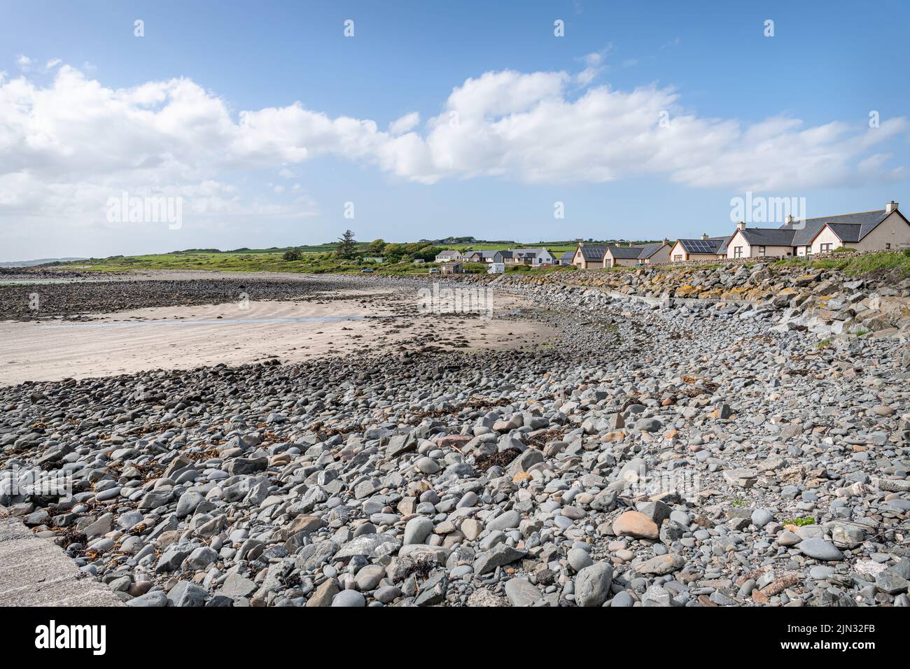 Looking North on Stairhaven Beach in Dumfries and Galloway, Scotland Stock Photo