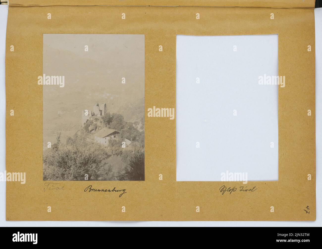 Stiehl Otto (1860-1940): Sketch and photo album 14: Brunnenburg, Merano Stock Photo