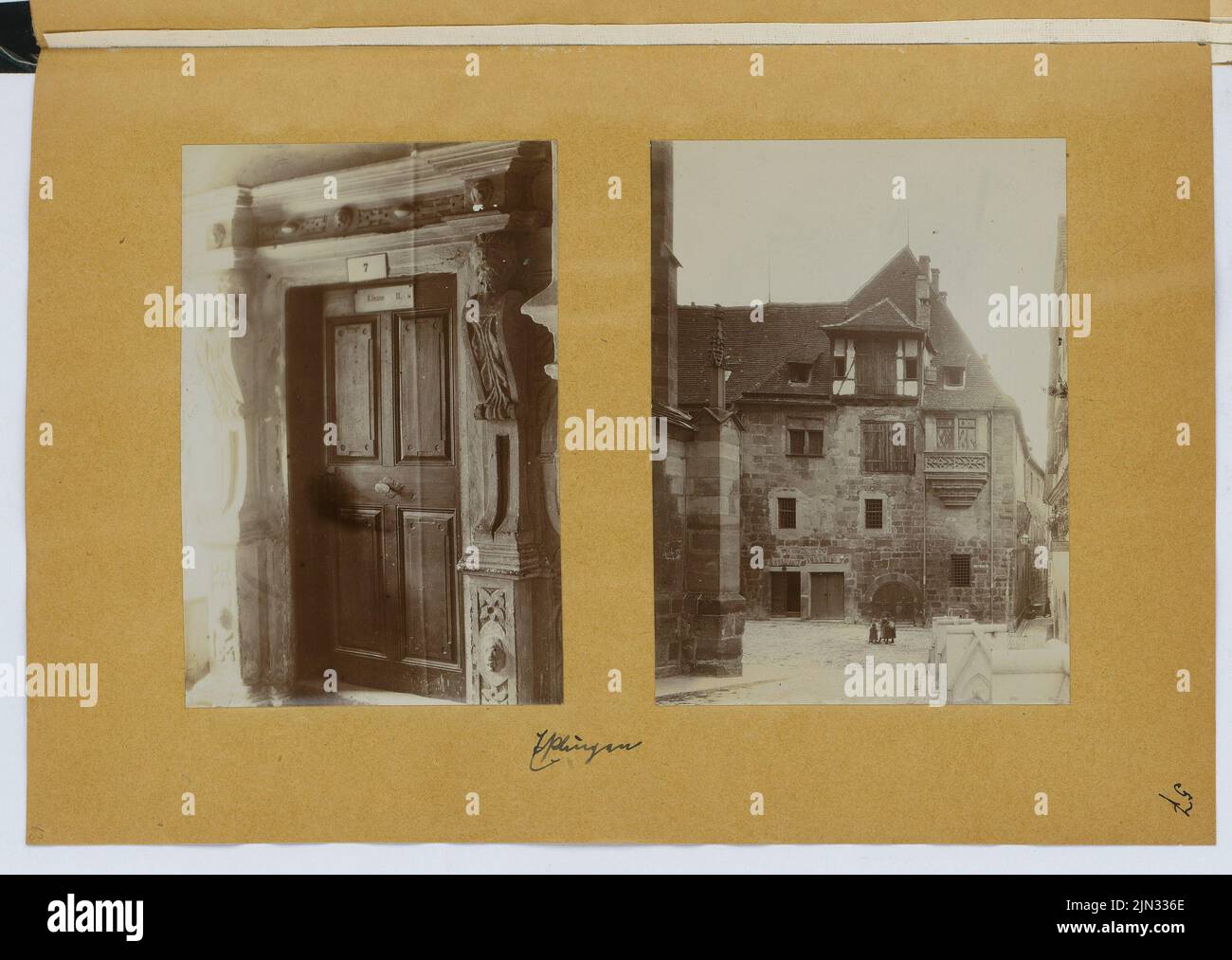 Stiehl Otto (1860-1940): Sketch and photo album 15: School, Esslingen Stock Photo