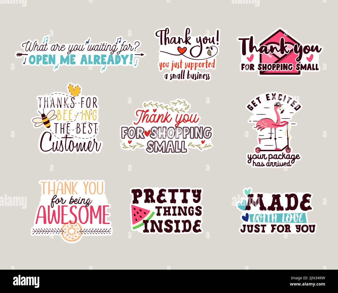 Small business stickers set. Vector business badges collection. Small business sticker pack Stock Vector