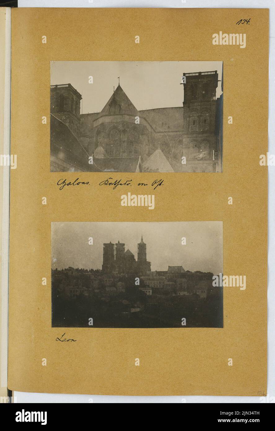 Stiehl Otto (1860-1940): Sketch and photo album 10: St. Alpin, Chalons-en champagne. Cathedral, Laon Stock Photo