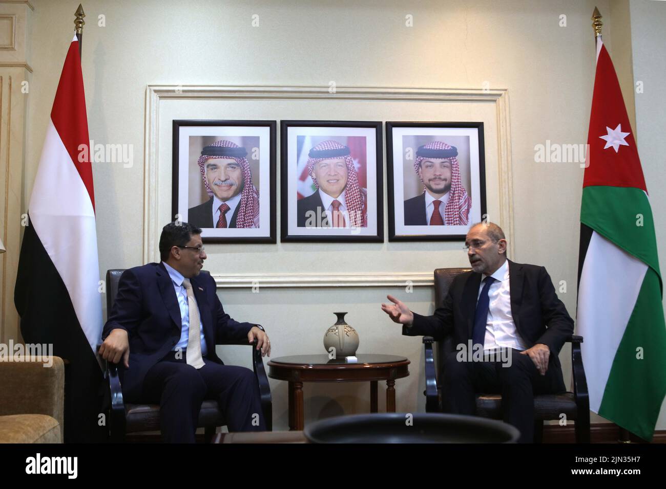 Amman, Jordan. 8th Aug, 2022. Jordanian Foreign Minister Ayman Safadi