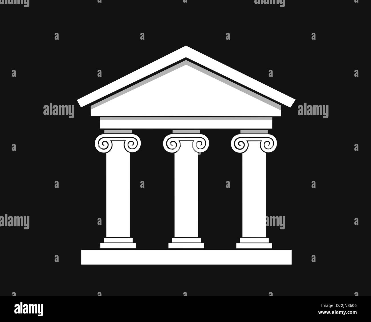 Historic building from ancient and classical times. Architecture with pillar, collumn and gable wall. Vector illustration. Stock Photo