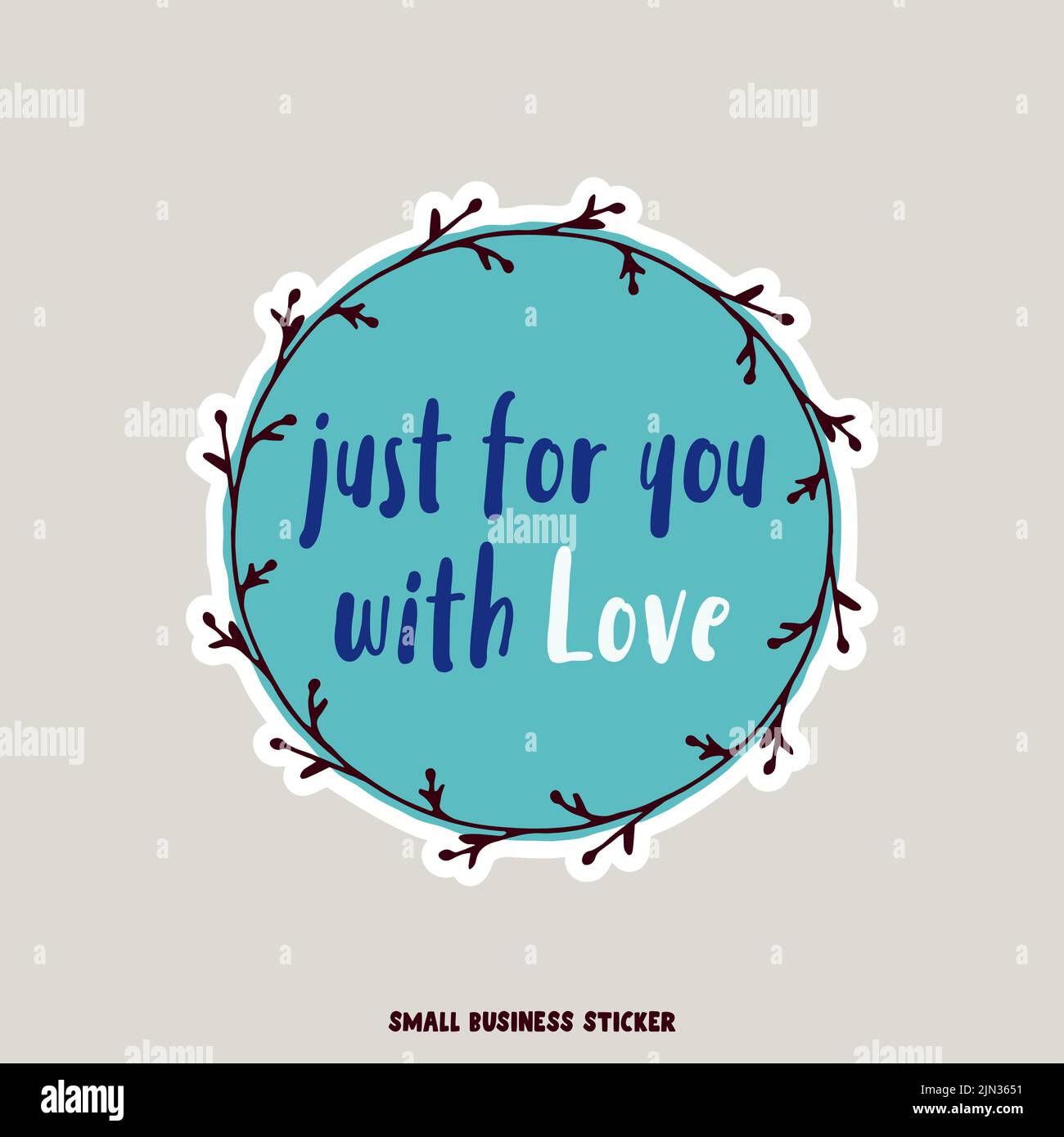 Creative logo for small business owners. just for you with Love quote