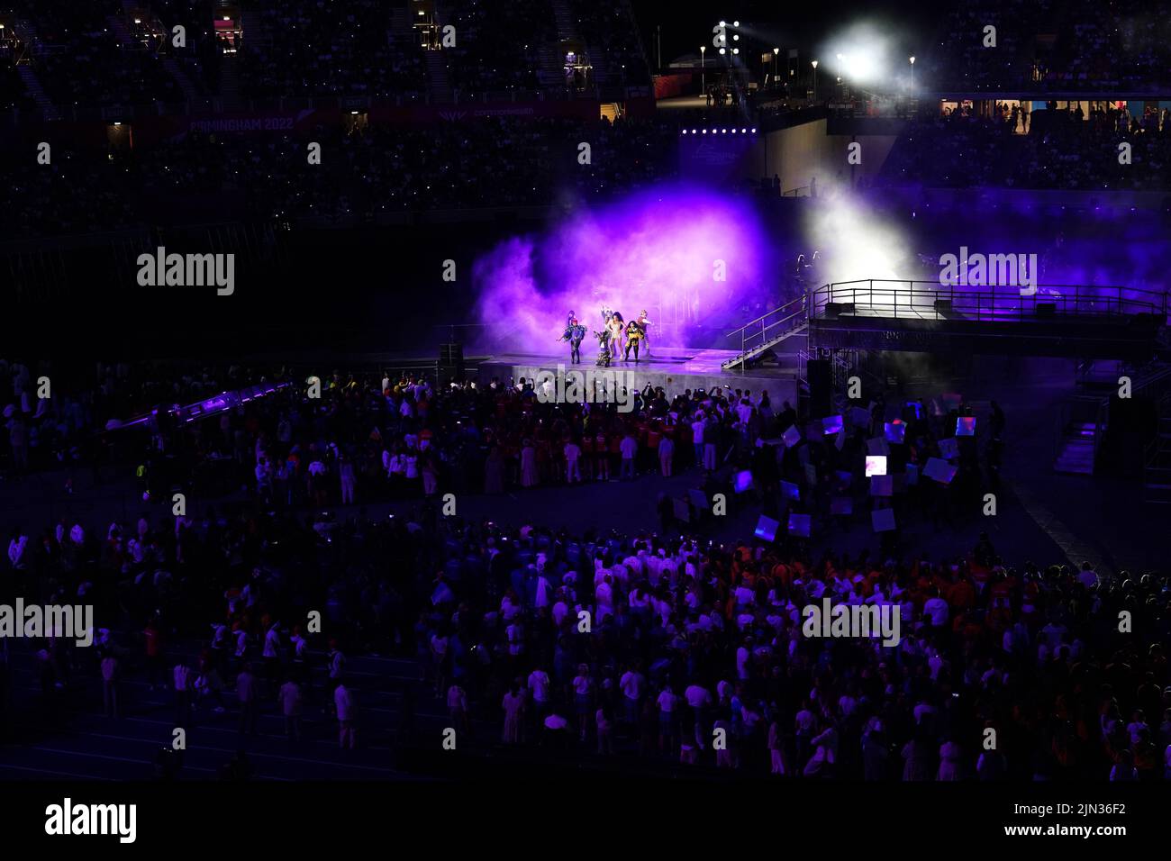 Performers on stage during the Closing Ceremony for the 2022