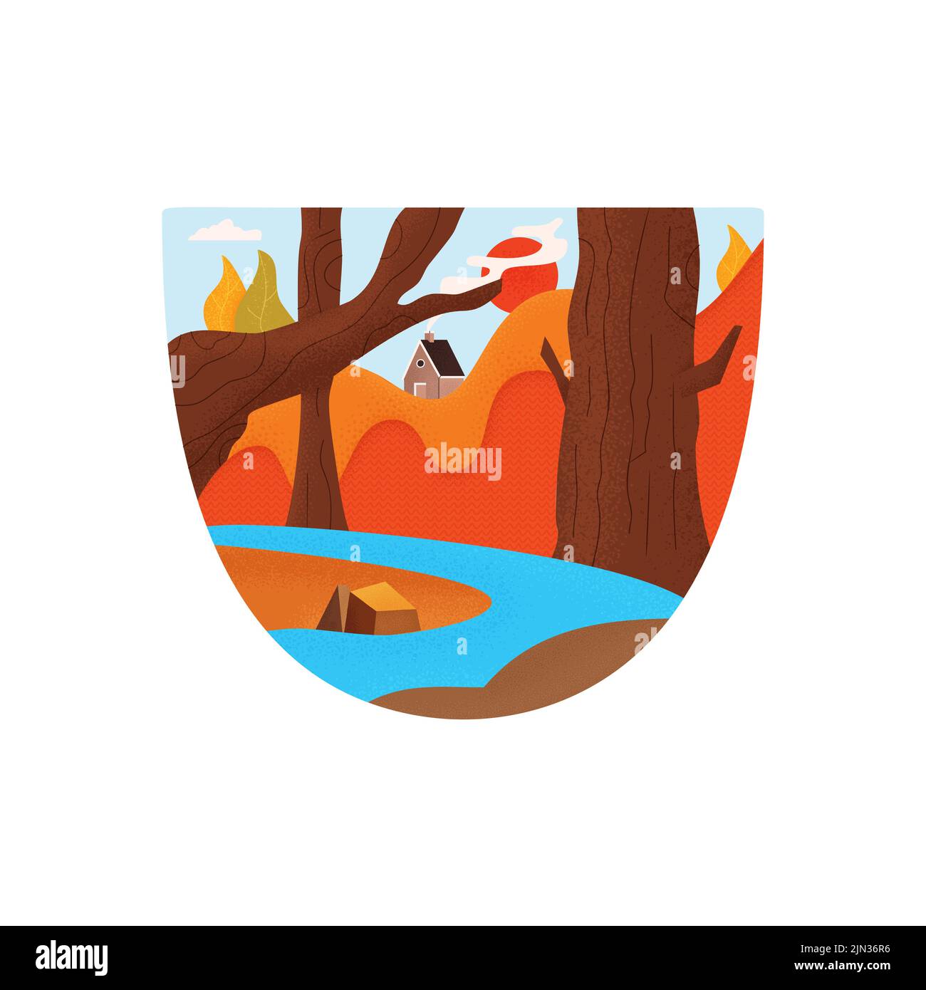 Vector emblem for camping and adventure concept Stock Vector