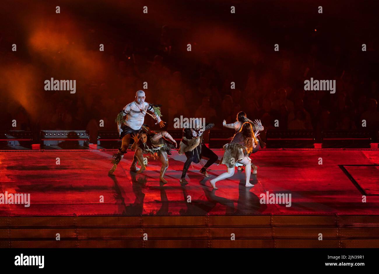 Performers on stage during the Closing Ceremony for the 2022