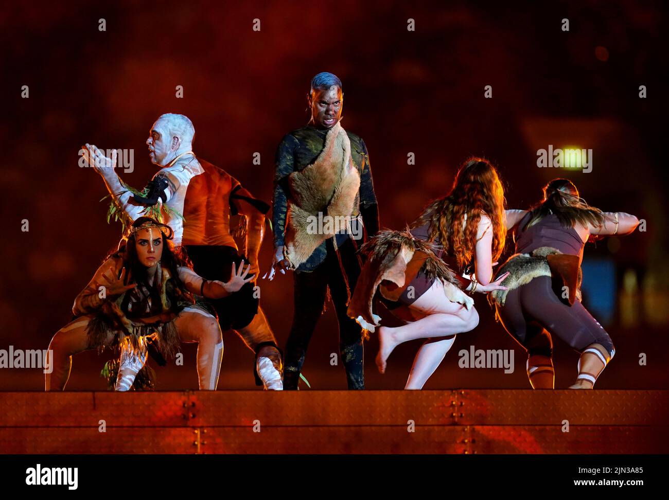 Performers on stage during the Closing Ceremony for the 2022