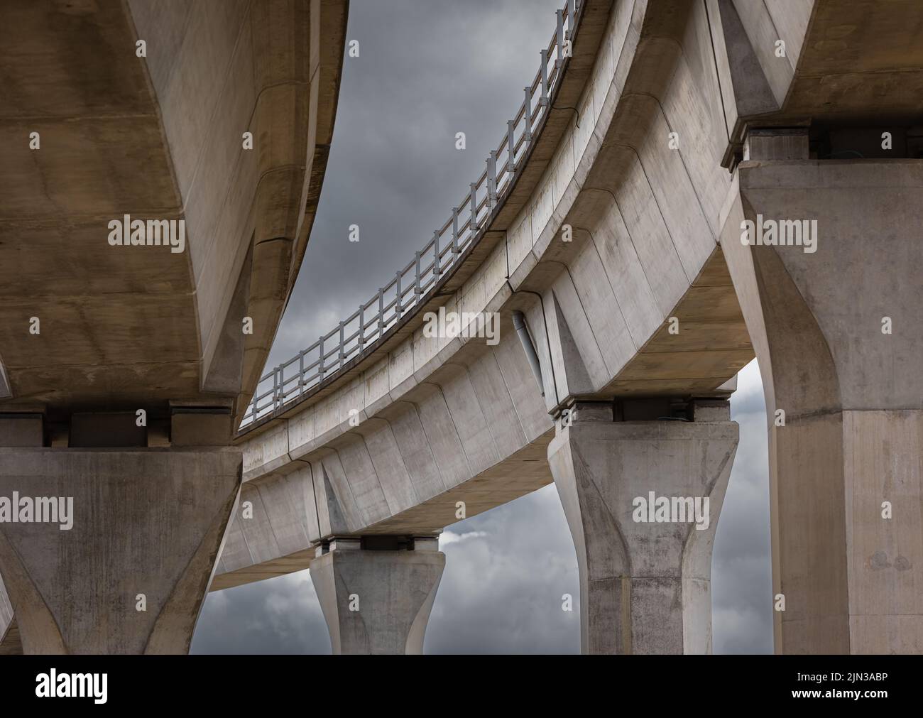 Elevated rail road of urban public transit system. Vancouver SkyTrain ...