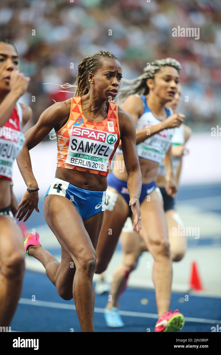 Jamile Samuel participating in the 200 meters at the European Athletics