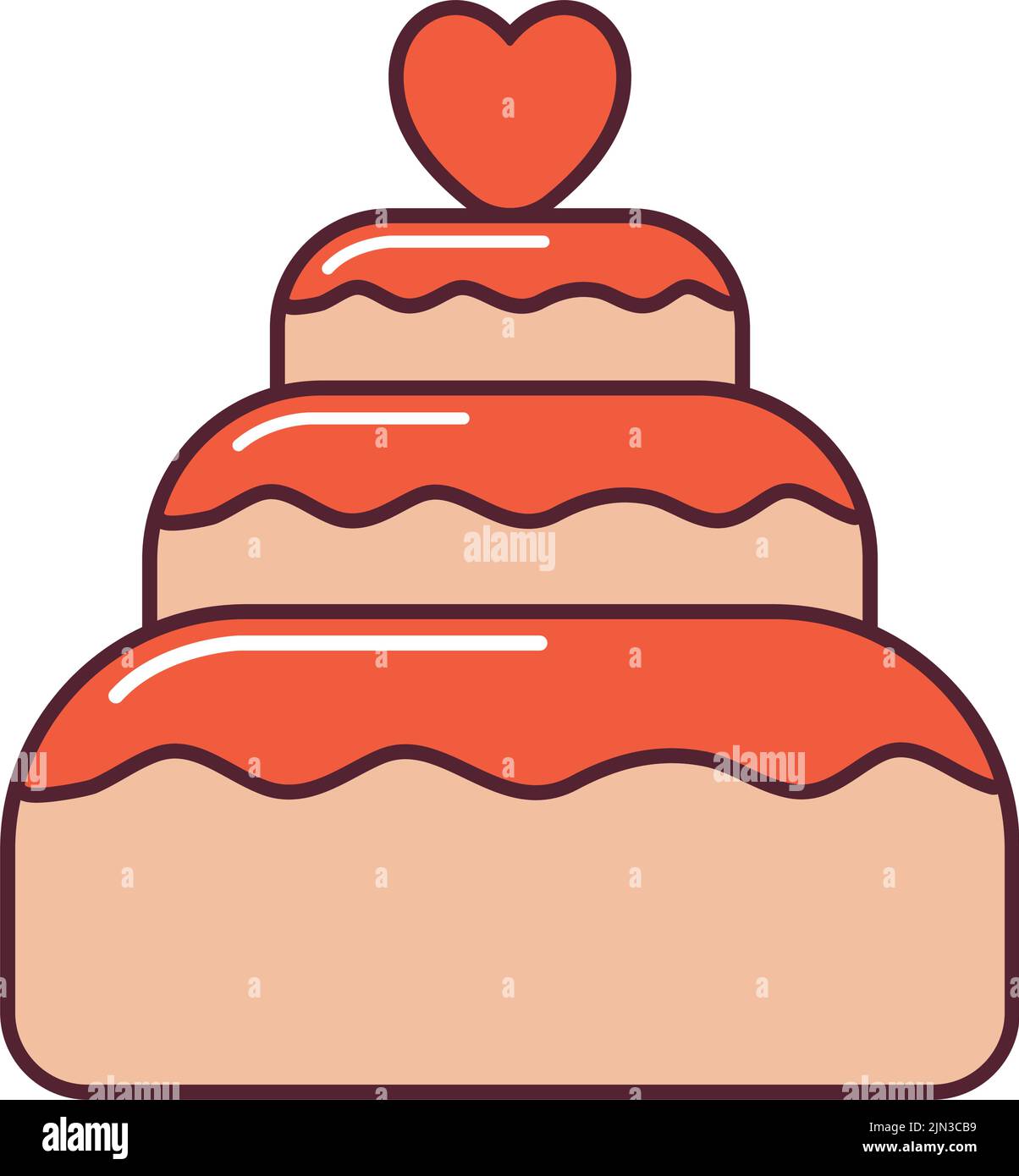 wedding cake design Stock Vector