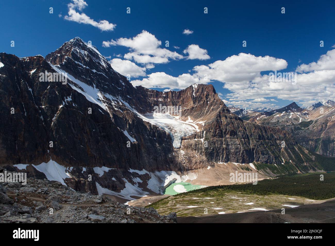 Mount Edith Cavell with Angel glacier Stock Photo