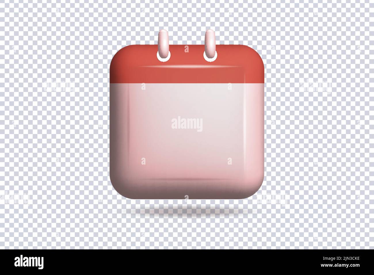 Glossy minimal 3d daily calendar icon in plastic cartoon style on