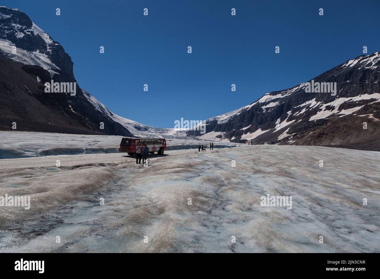 Athabasca Glacier in Columbia icefield in Banff National Park Stock Photo