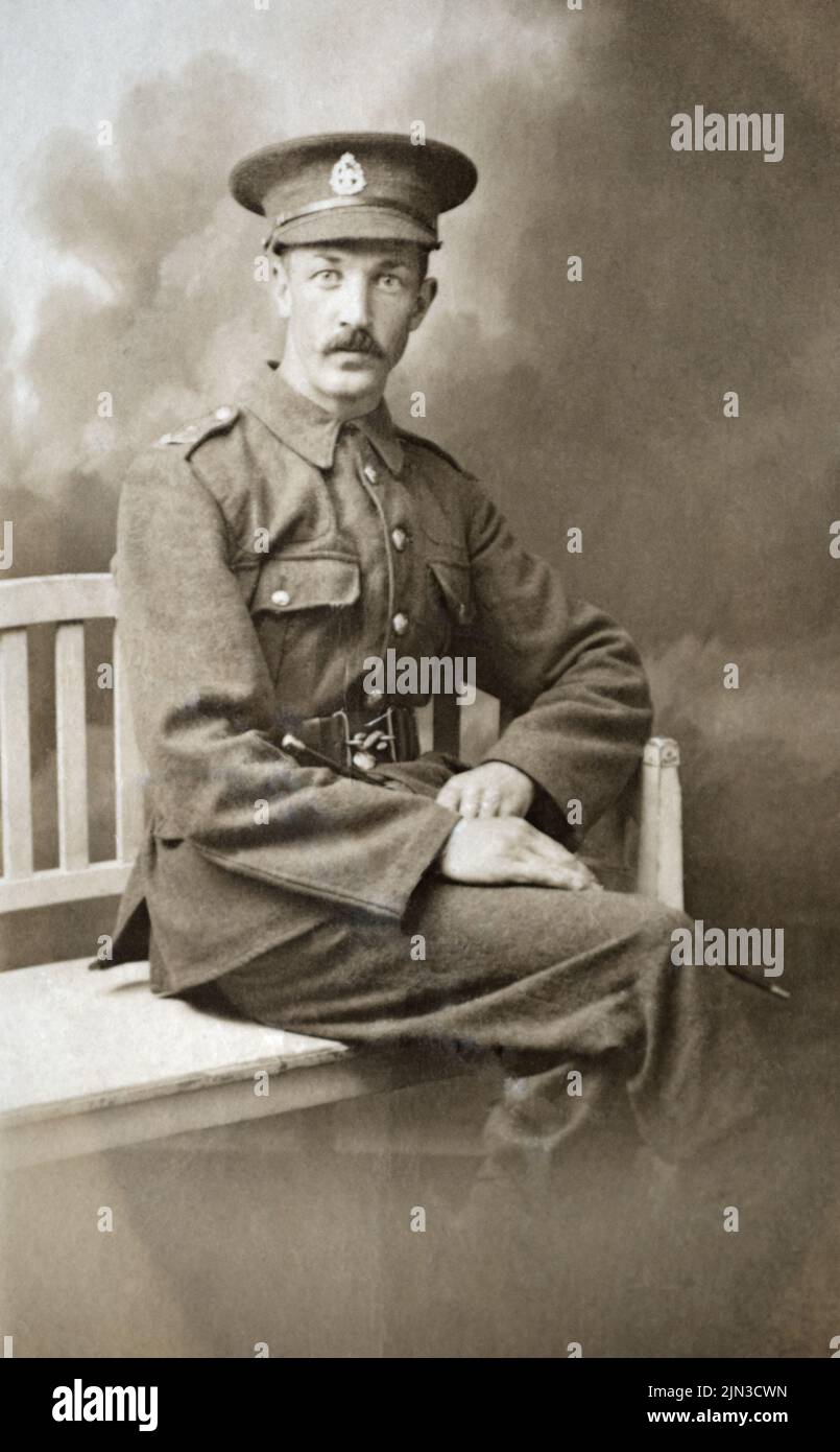 A First World War British soldier, a private in the East Lancashire Regiment. Stock Photo