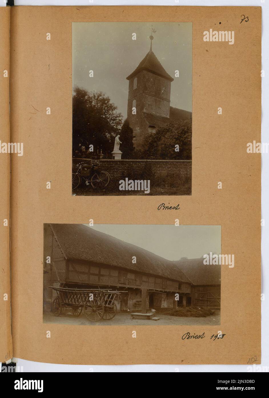 Church, Briest. Farm, Briest: Views (from: Sketch and Photo Album 29 ...