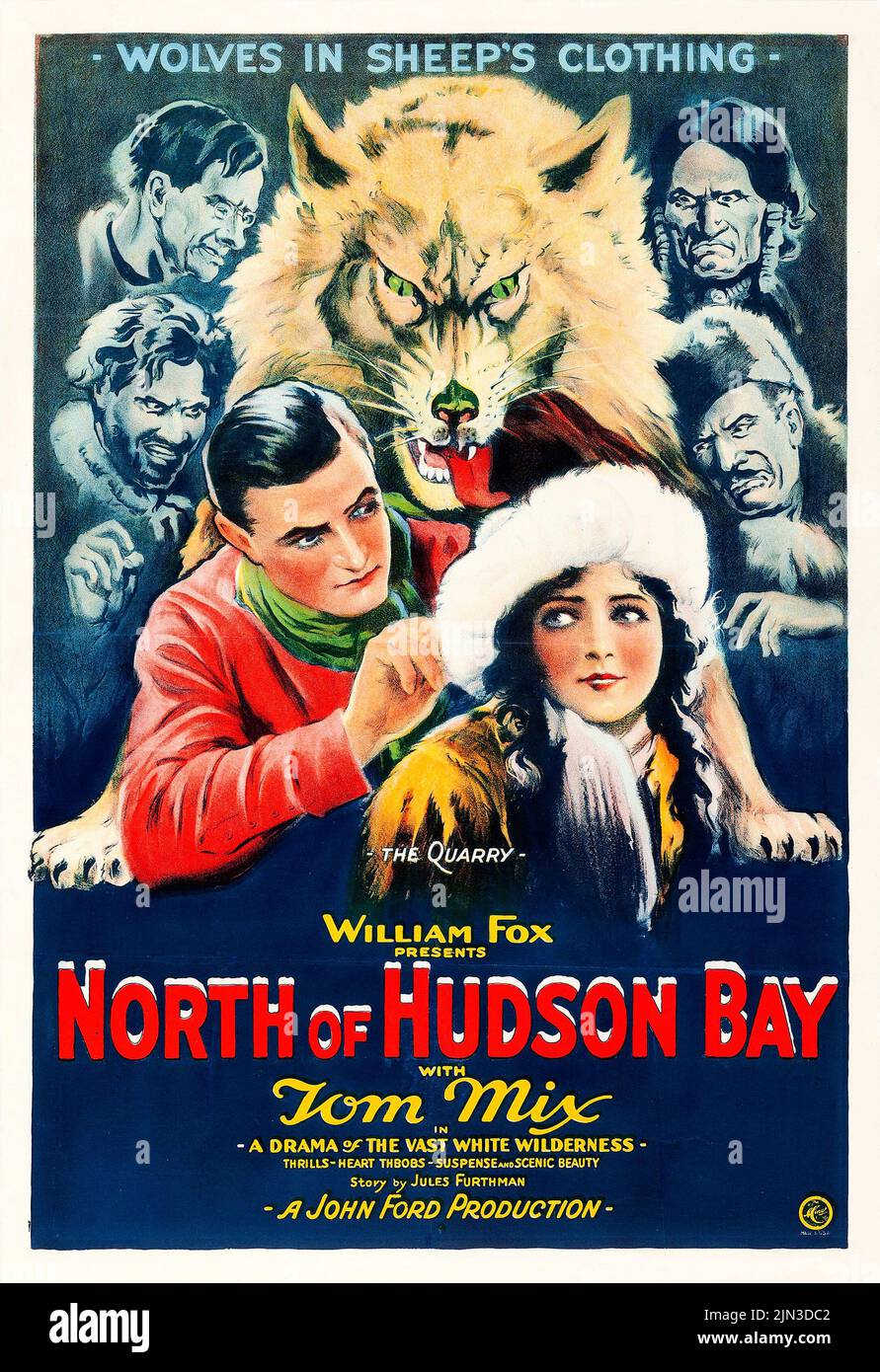 Vintage film poster for the American action film North of Hudson Bay (1923) Tom Mix Stock Photo