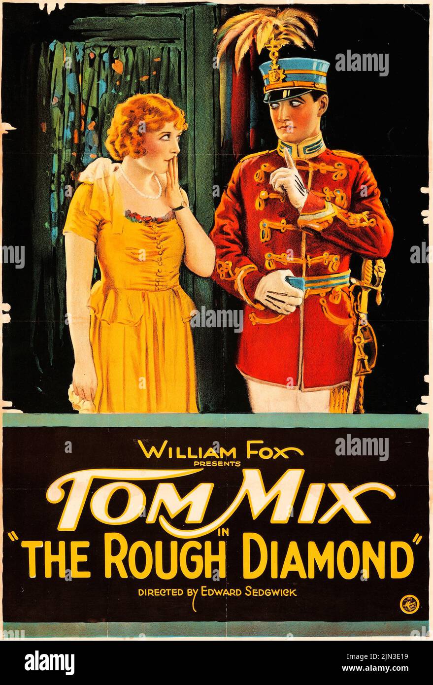 Vintage movie poster - Tom Mix - The Rough Diamond (Fox, 1921) Stock Photo
