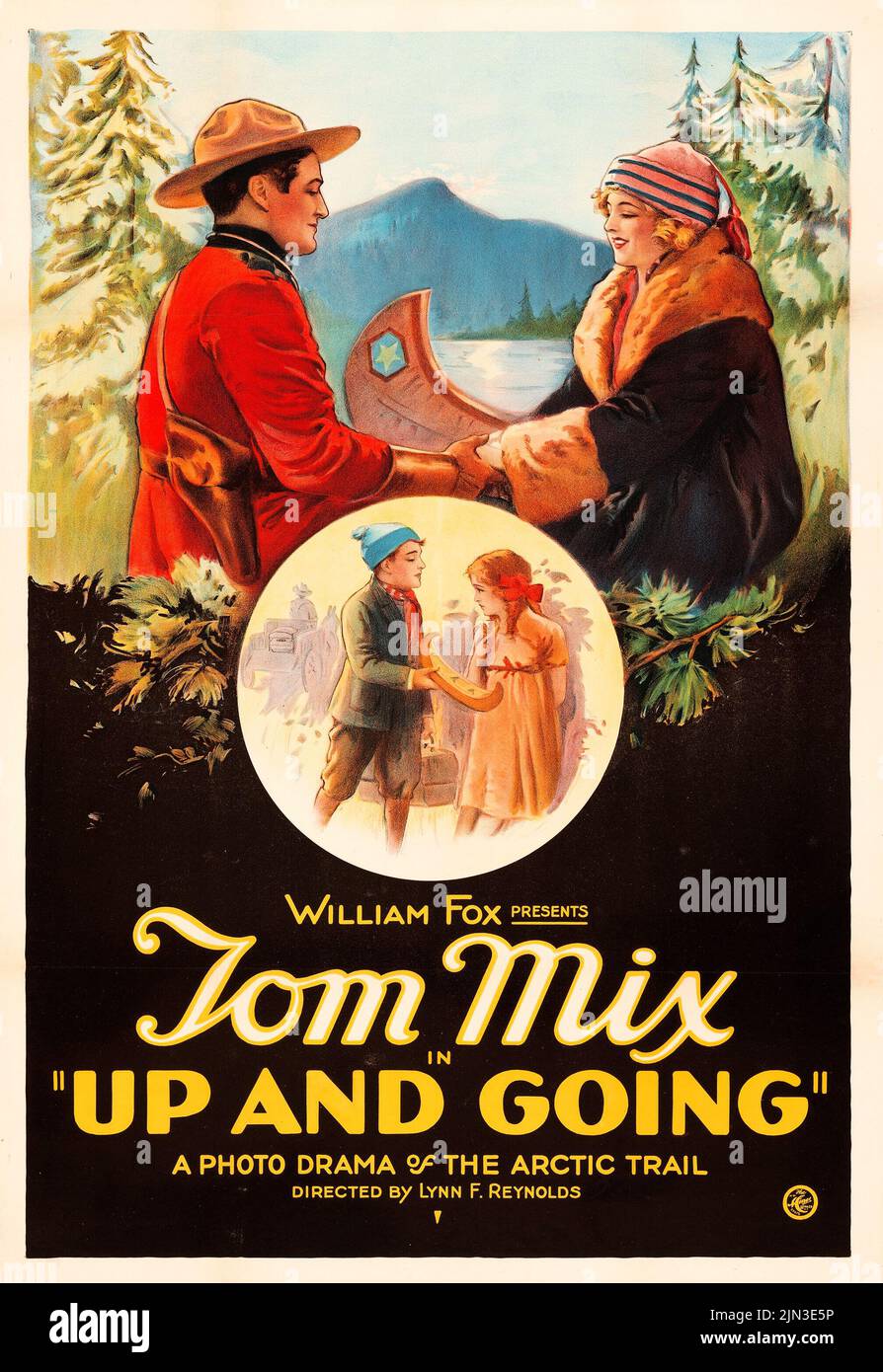 Tom Mix - vintage movie poster - Up and Going (Fox, 1922) Stock Photo