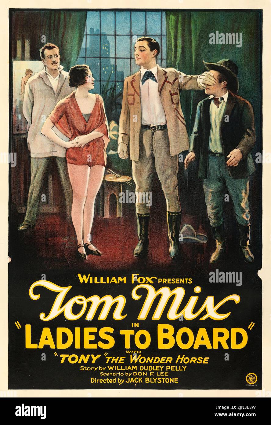 Vintage film poster - Tom Mix in Ladies to Board (Fox, 1924) Stock Photo