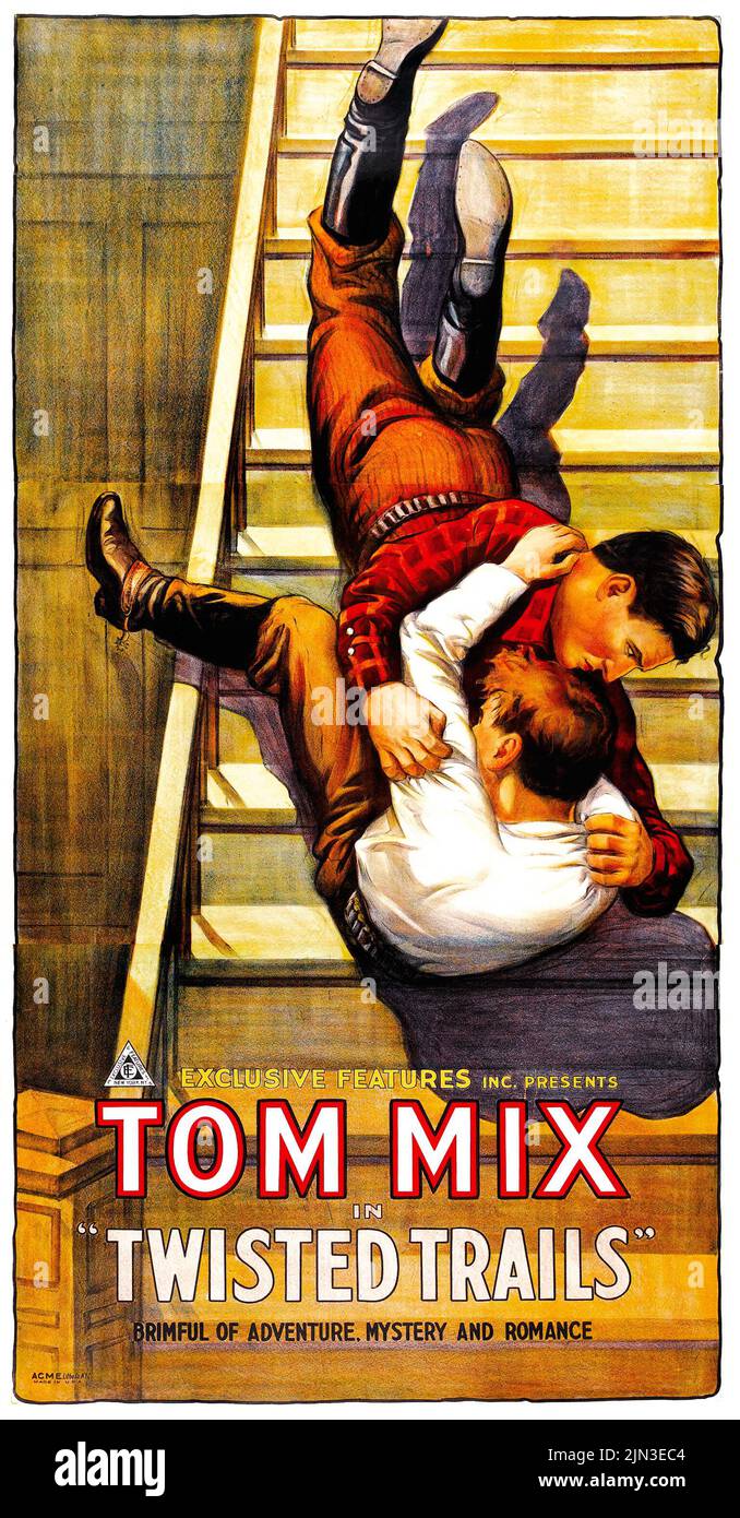 Tom Mix - Twisted Trails (Exclusive Features, R-1923) vintage film poster Stock Photo
