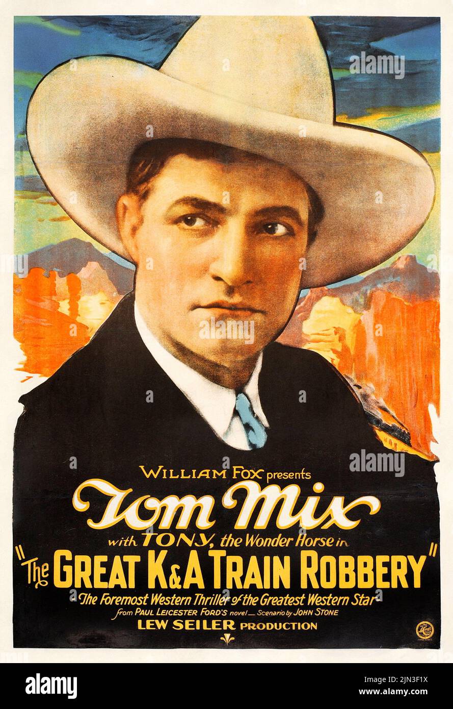 Tom Mix - The Great K & A Train Robbery (Fox, 1926) vintage movie poster. Stock Photo