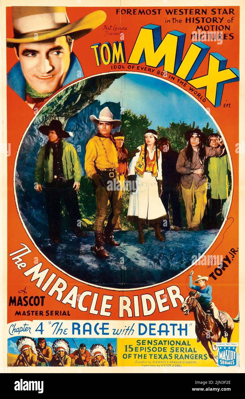 Miracle Rider, The (Mascot, 1935). Chapter 4 'The Race With Death'. Western vintage film poster Stock Photo