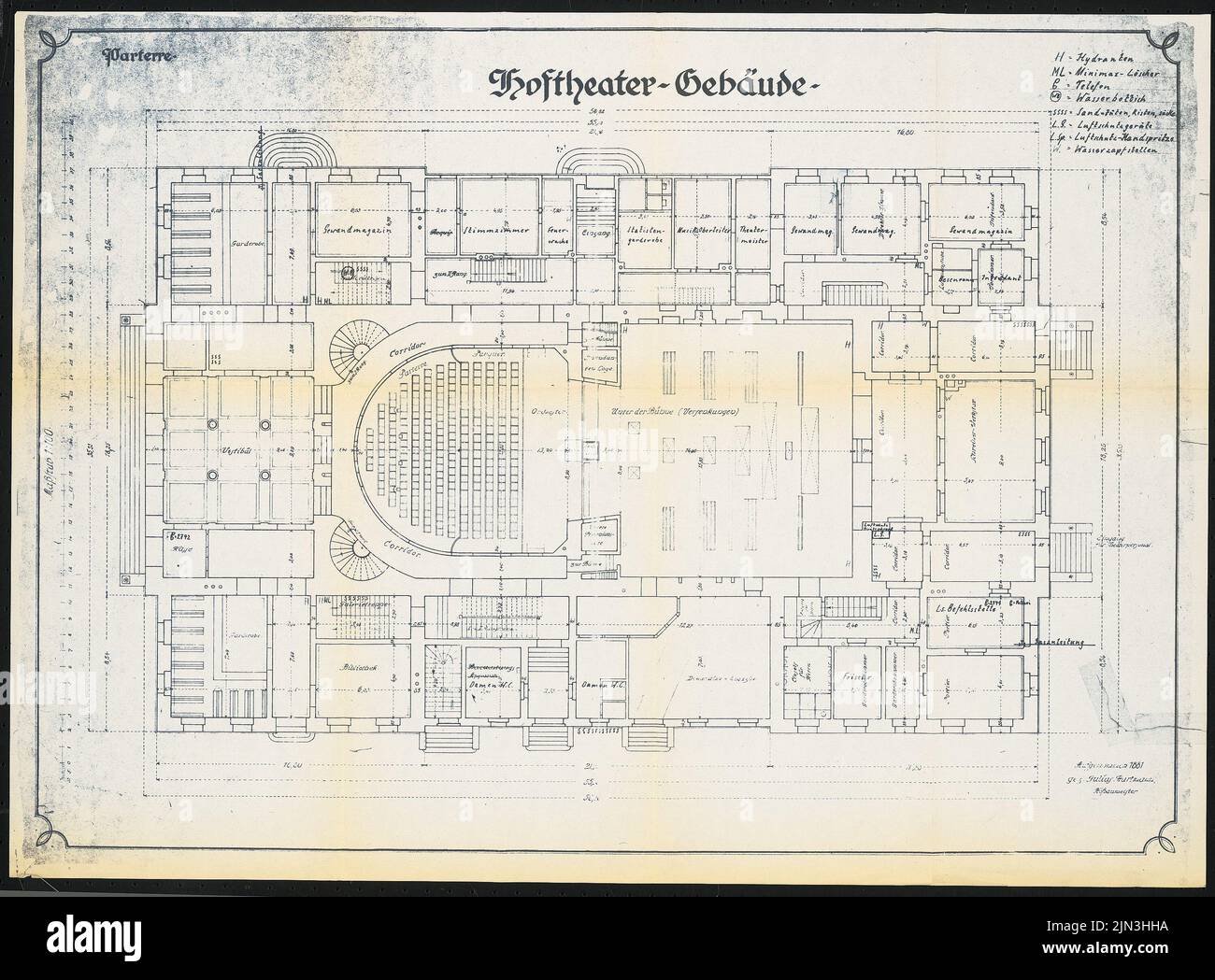 Ducal Court Theater, Coburg Floor plan 1 100 Stock Photo Alamy