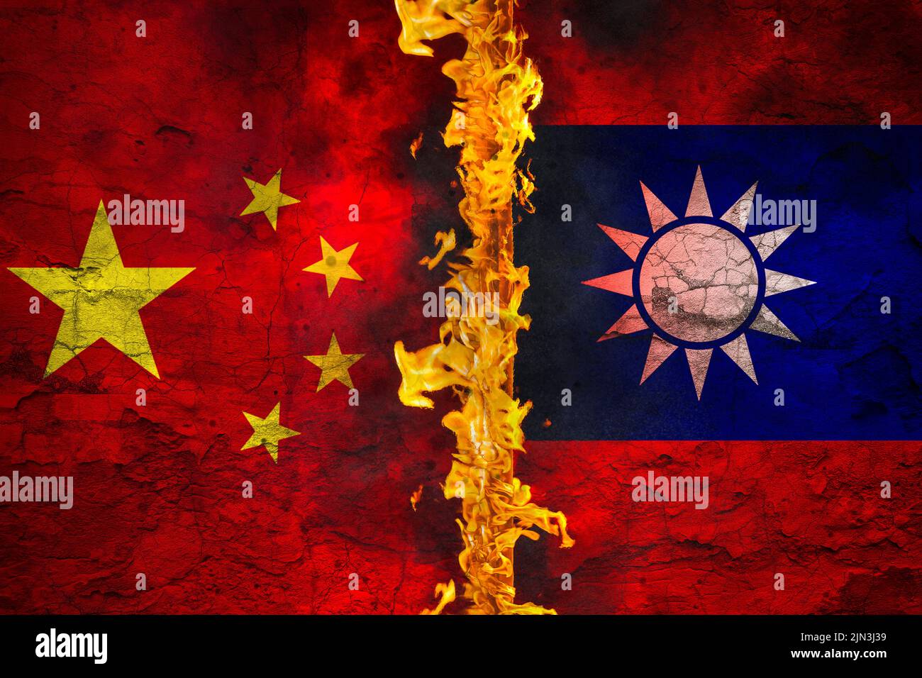 China burning fire flag war hires stock photography and images Alamy
