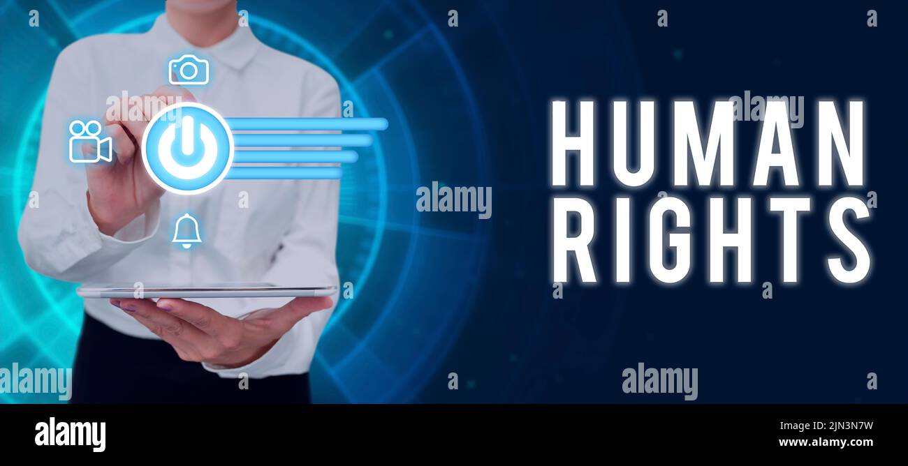 Writing displaying text Human Rights. Word Written on Moral Principles ...