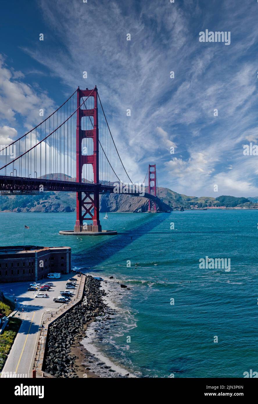 View of the Golden Gate Bridge in San Francisco Stock Photo