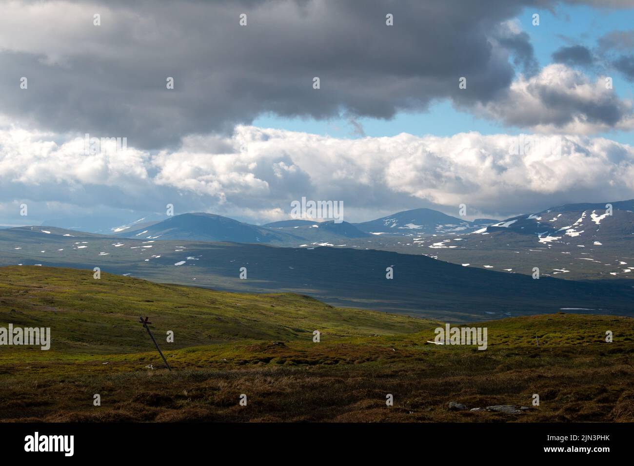 Sylarna mountain massif in early July in Jamtland, Sweden Stock Photo