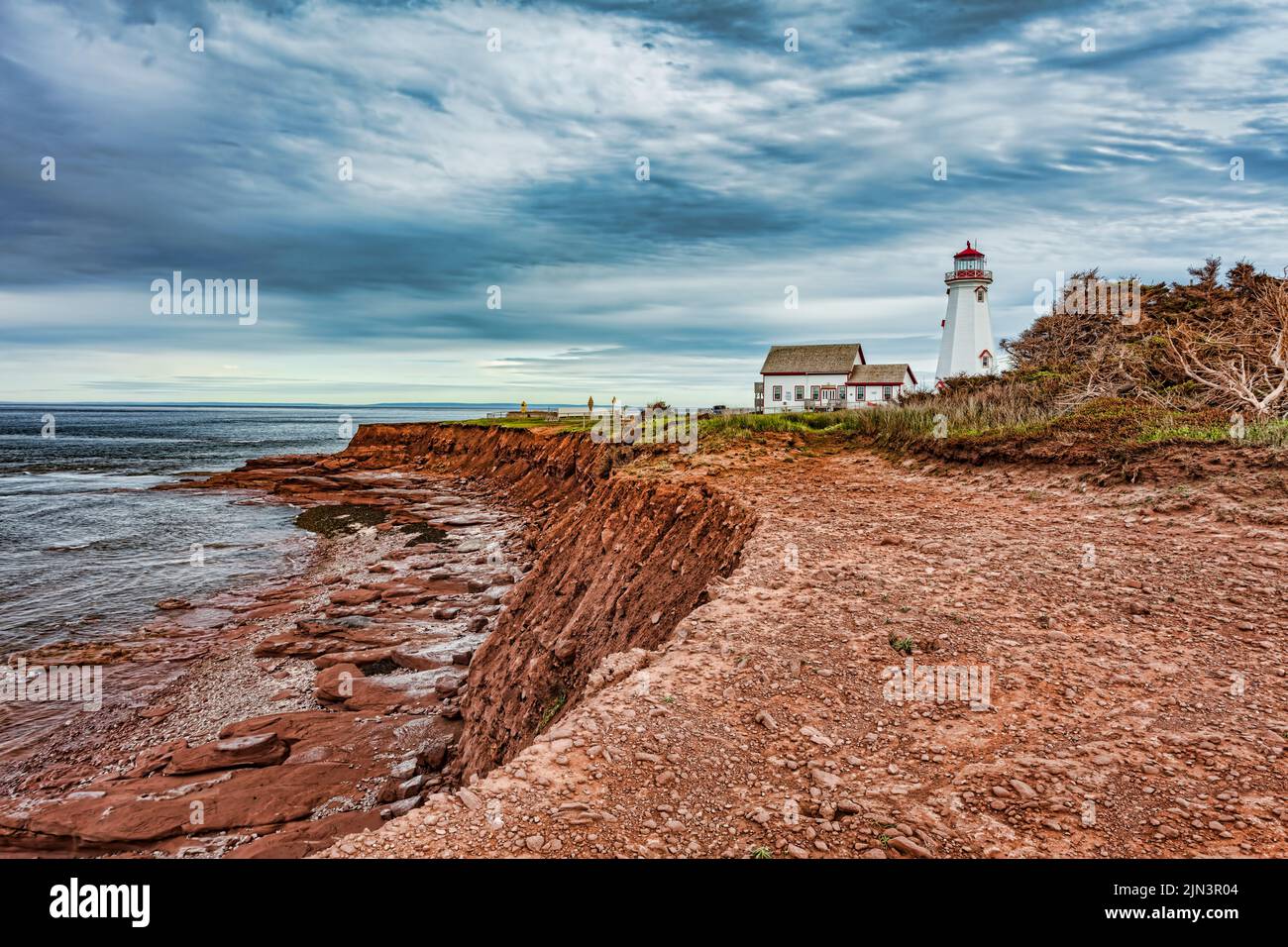 East Point Lighthouse in Elmira, Prince Edward Island, Canada Stock Photo