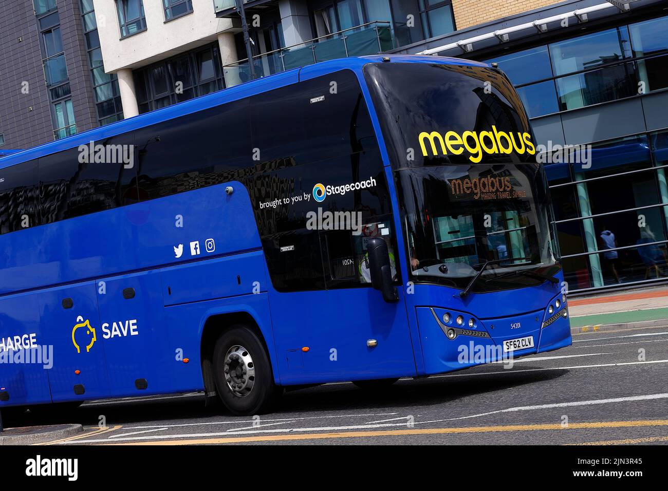 A Megabus coach seen near Leeds City Bus Station Stock Photo Alamy