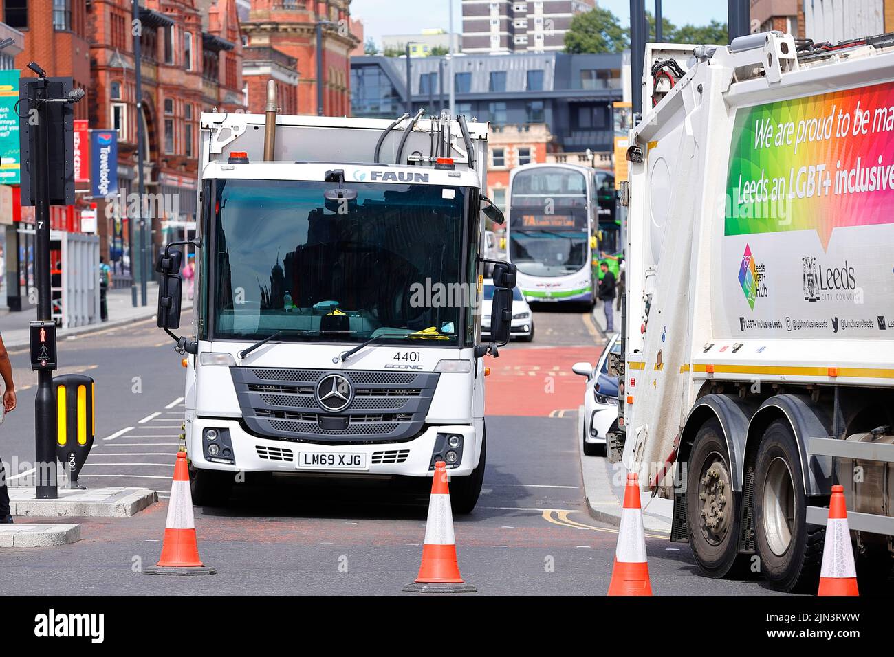 Leeds city centre bin lorry hires stock photography and images Alamy