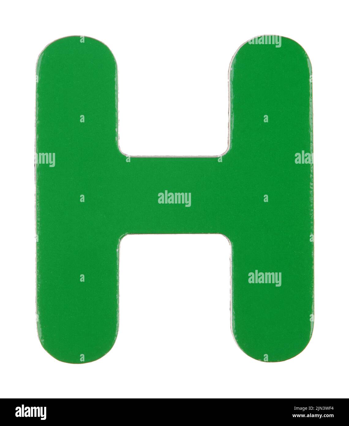 Upper case H magnetic letter on white with clipping path Stock Photo