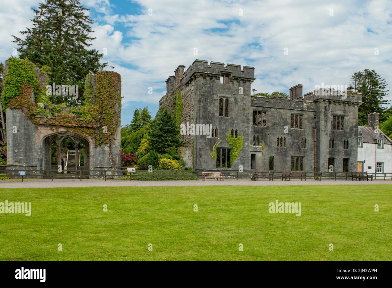 Ruins of Armadale Castle, Armadale, Isle of Skye, Scotland Stock Photo