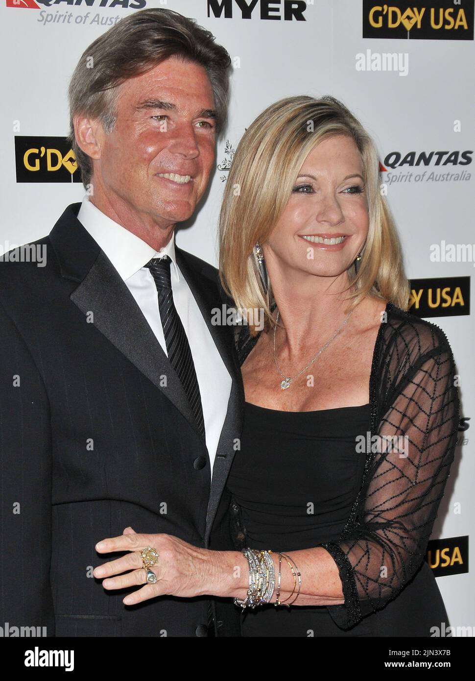 FILE PICS: Olivia Newton-John 1948-2022. Hollywood, USA. 23rd Jan, 2011. John Easterling & Olivia Newton John at the 2011 G'Day USA Los Angeles Black Tie Gala held at The Hollywood Palladium in Hollywood, CA. The event took place on Saturday, January 22, 2011. Photo by PRPP/ PictureLux Credit: PictureLux/The Hollywood Archive/Alamy Live News Credit: PictureLux / The Hollywood Archive/Alamy Live News Stock Photo