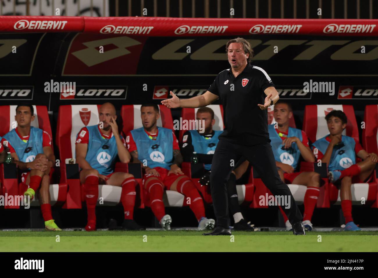 Monza, Italy, 7th August 2022. Giovanni Stroppa AC Monza Head coach reacts during the Coppa Italia match at U-Power Stadium, Monza. Picture credit should read: Jonathan Moscrop / Sportimage Stock Photo