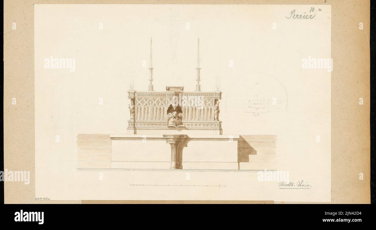 Louis Perrier: Altar. Monthly competition June 1844 Stock Photo